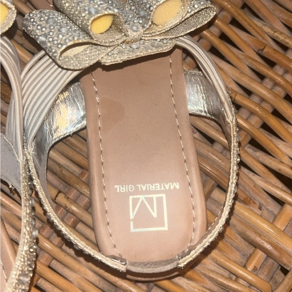 Material Girl Glittery Sandals with Bow - Picture 4 of 9